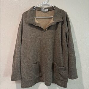 Vintage Maggie Lawrence Brown Sweater with Pockets - Large